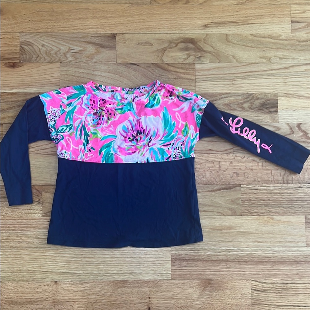 Lilly Pulitzer Kids Floral Long Sleeve Top & Pant - Pink and Navy Youth Medium